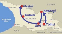 Karte-Georgien Rundreise